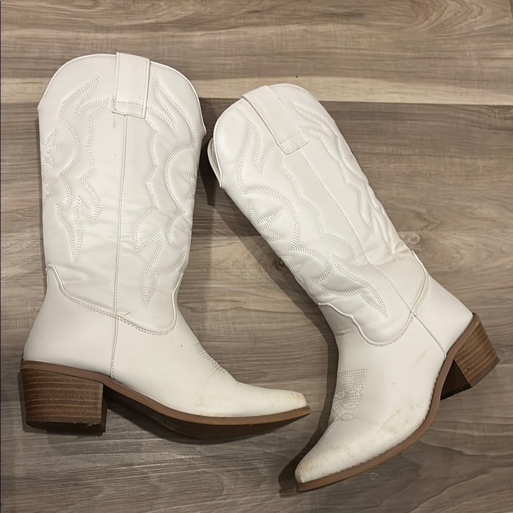 White Western Boots